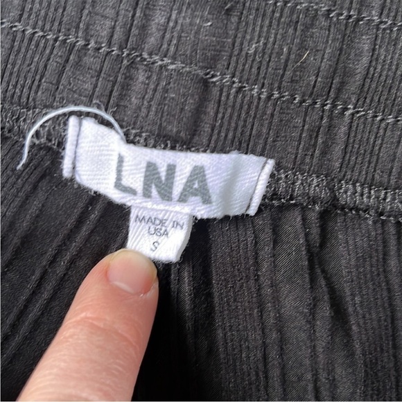 LNA Noma Drawstring Black Pants With Grommet and Ribbed Detail - Picture 5 of 12